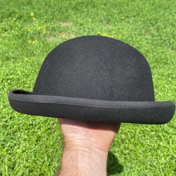 Morris rolled short brim bowler style hat black felt cap 21.5 - Picture 13 of 15